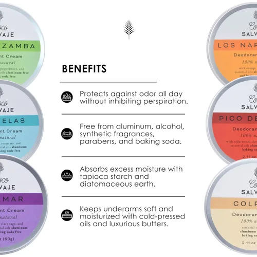 Miniatura 3 de Crema desodorante natural para mujeres y hombres, desodorante sin aluminio con magnesio e ingredientes orgánicos para pieles sensibles, vegano