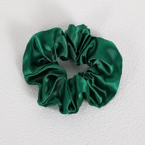 Miniatura 2 de Coleteros de seda de color verde oscuro para dormir, para mujeres y niñas, bandas elásticas de satén sedoso de morera grande, sin daños, accesorios