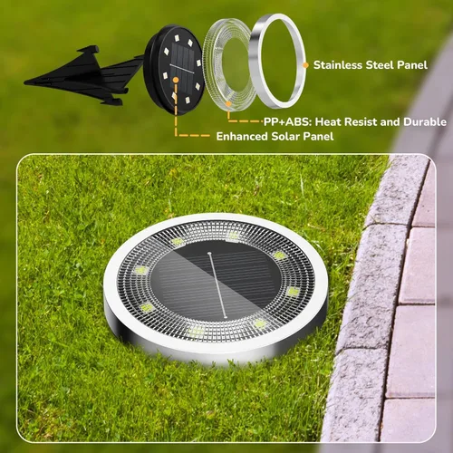 Miniatura 7 de INCX Solar Ground Lights, 10 Pack Solars Light Outdoor Waterproof, Solar Garden Lights Landscape Lighting for Patio Pathway Lawn Yard Deck Driveway