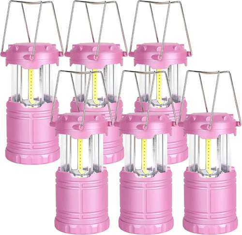 Miniatura 11 de Paquete de 2 mini linternas LED rosas para acampar, luces portátiles para acampar, lámparas con mango al aire libre, luces de emergencia esenciales