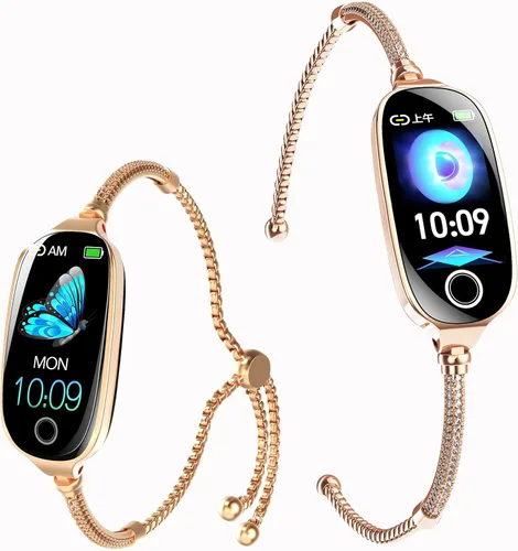 Rastreador de actividad física para mujer, reloj inteligente de fitness con monitoreo del sueño, monitor de frecuencia cardíaca, contador de pasos,