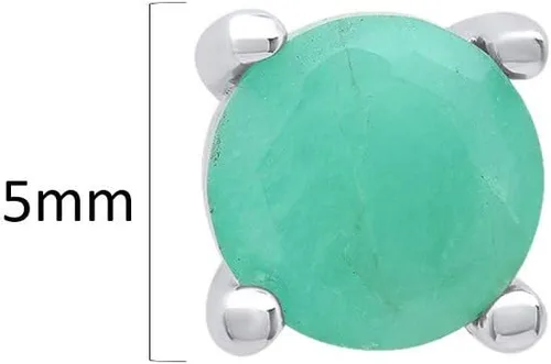 Miniatura 3 de MAX + STONE - Aretes redondos de plata de ley 925 para mujer, piedra natal de 0.197in con respaldos, Metal