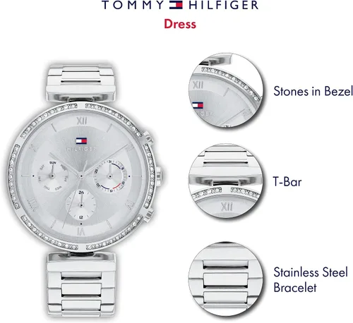Miniatura 4 de Tommy Hilfiger Reloj de pulsera multifunción de cuarzo para mujer de acero inoxidable y eslabones modelo 1782393 Plateado Reloj de cuarzo