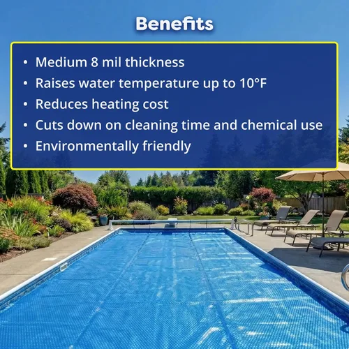 Miniatura 5 de In The Swim - Cubierta solar rectangular estándar azul de 12' x 20' de 8 mil para piscinas elevadas y enterradas
