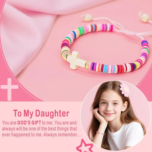 Miniatura 58 de Regalos navideños para niños, niñas adolescentes, mujeres, linda pulsera de cruz para niñas, regalos de Navidad cristianos para mujeres, ideas