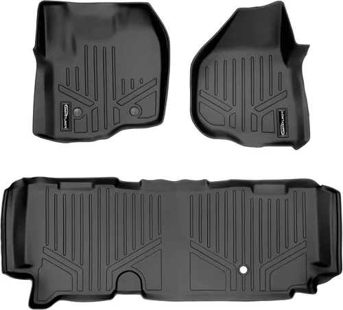 Miniatura 17 de SMARTLINER Juego de alfombrillas de piso de ajuste personalizado de 2 filas para Ford F-250 / F-350 Super Duty SuperCab 1999-2007 Ford F-250 1999