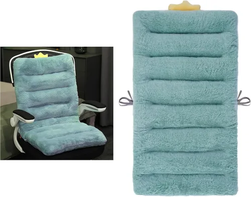 Miniatura 11 de ELFJOY Cojín para Silla de Oficina 85cm Cojín para Silla de Oficina Cojín de Asiento con Soporte Lumbar Cojín para Silla de Descanso con Banda