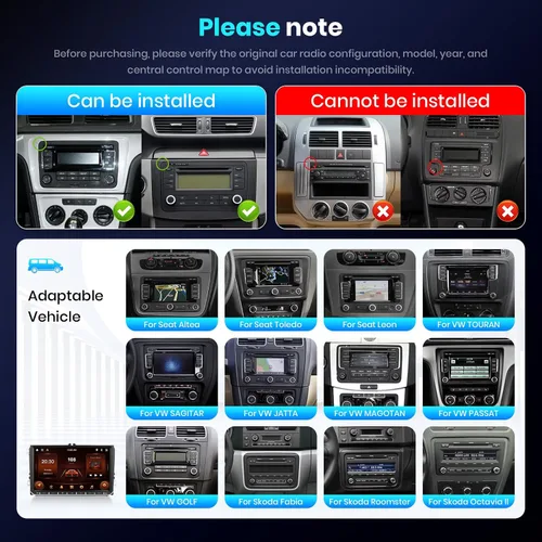 Miniatura 3 de podofo 2G+64G coche estéreo GPS navegación unidad principal 9 pulgadas pantalla táctil para VW Passat Jetta Tiguan Golf MK5 MK6 T5 EOS Polo en Dash