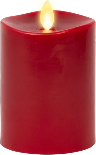 Miniatura 12 de Luminara Vela LED parpadeante sin llama, funciona con pilas con función de temporizador, pilar naranja rojizo de 3 x 6.5 pulgadas, cera real, sin