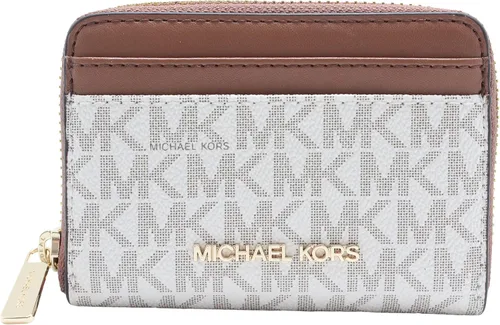 Michael Kors Jet Set Travel - Estuche mediano con cremallera alrededor de la tarjeta color vainilla Vainilla Funda tipo cartera para tarjetas