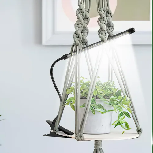 Miniatura 7 de Sunny Power Luces de cultivo con clip para plantas de interior de espectro completo, luz LED de 6000 K para cultivo en interiores con temporizador