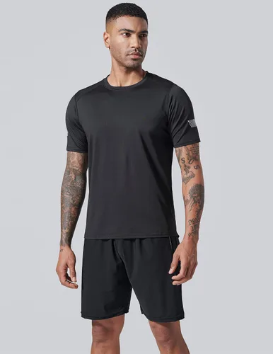Miniatura 6 de Paquete de 5 camisetas de manga corta, con cuello redondo y de secado rápido para hombre, camisetas deportivas para correr, entrenar o ir al gimnasio