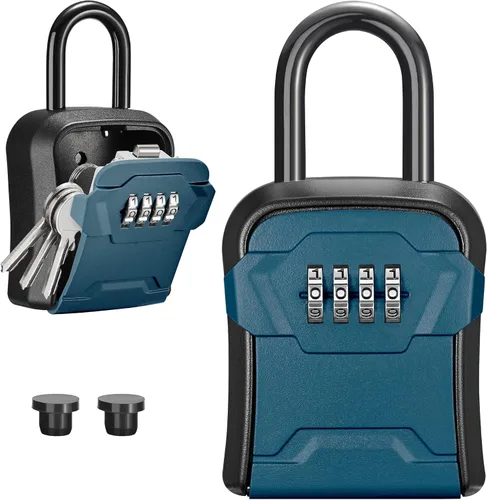Miniatura 15 de Puroma Caja de Seguridad, Caja de Llaves con Cerradura de Montaje en Pared y Caja de Seguridad Portátil con Código Reiniciable, Caja de Seguridad