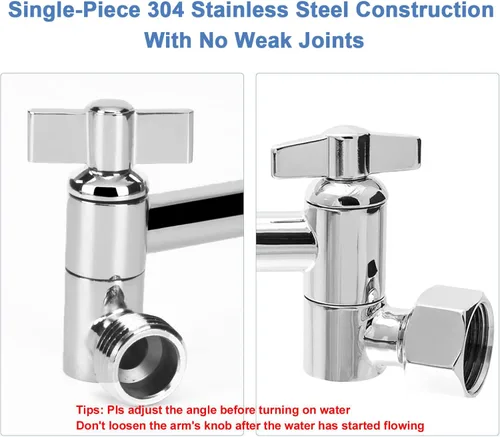 Miniatura 2 de NearMoon Brazo de ducha ajustable con conexión universal, brazo de extensión, ángulo de ajuste para mejorar la experiencia de la ducha, fácil