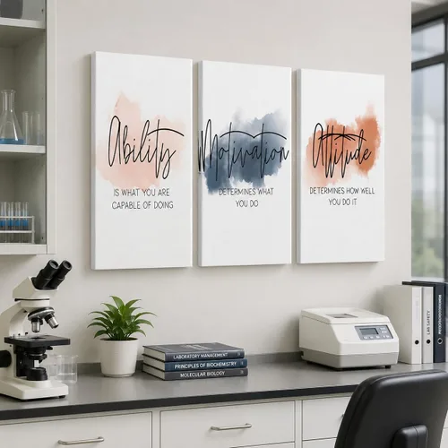 Miniatura 14 de Arte de pared inspirador de 3 piezas, imagen de refranes de plantas blancas, citas de trabajo y estadía, impresiones en lienzo para decoración