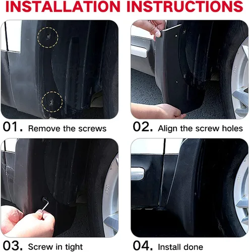 Miniatura 7 de Guardabarros de coche para Kia Picanto 2011-2018 Molded Personalizado Delantero y Trasero Guardabarros Guardabarros Kit de 4 Piezas Accesorios