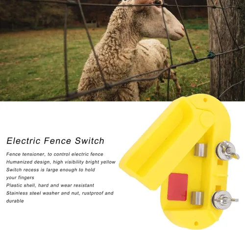 Miniatura 4 de Interruptor de valla eléctrica, interruptor de corte Interruptor eléctrico de valla de plástico de un solo polo, tensor de alambre de valla