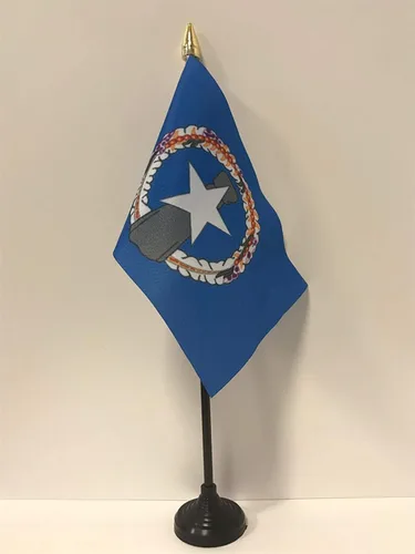 Miniatura 31 de Venezuela Old 7 estrellas con brazos Bandera de mesa 4'' x 6'' - Antigua bandera venezolana de escritorio 5.9 x 3.9 in - tapa de lanza dorada - AZ