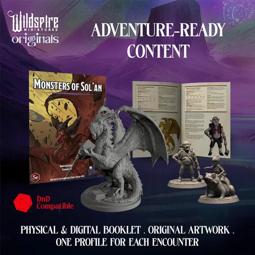 Miniatura 4 de Wildspire Fantasy Monsters & Bookish Dragon for DND Miniatures Unpainted Bulk 28mm-32mm Dungeons & Dragons Minis Pathfinder Figures Fantasy