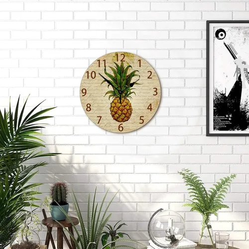 Miniatura 5 de Reloj de pared de madera de 10 pulgadas, reloj de pared duradero con pilas, estilo rural, reloj de madera para colgar en la pared, para estudio
