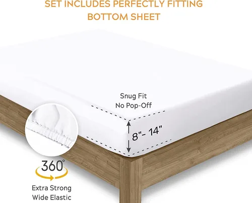 Miniatura 5 de Sleep Mantra Juego de sábanas de 4 piezas de 4 piezas de tamaño individual de 100 % algodón orgánico, tejido de percal suave y refrescante