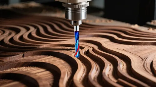 Miniatura 4 de Nariz esférica Cortador de fresado de extremo de 0.1 grados Fresas de enrutador CNC Herramienta de fresado en espiral con revestimiento nano azul