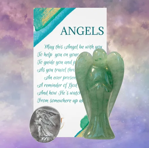 Miniatura 8 de Earth Therapy - Paquete de 5 monedas de ángel de la guarda de bolsillo con tarjetas de oración de serenidad - Dije de ficha para cartera o automóvil