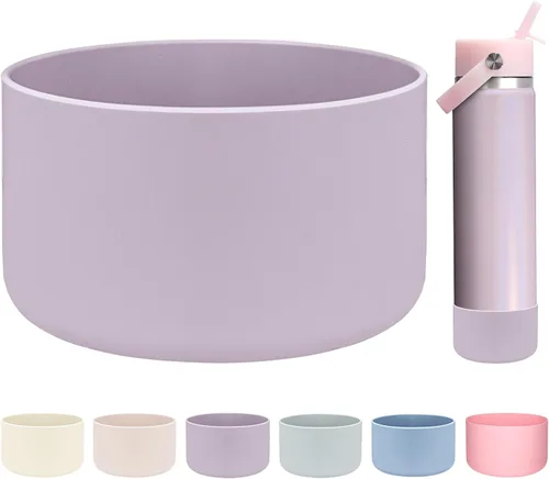 Miniatura 30 de HEYSKAY Bota protectora de silicona para botella de agua Hydro Flask, botella de agua de boca ancha, protector inferior de silicona antideslizante
