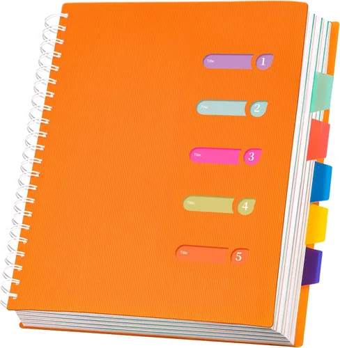 Miniatura 11 de Yoment Cuaderno de espiral de 5 materias encuadernado en espiral con rayas anchas de 7 x 8.5 pulgadas, cuaderno de espiral de tapa dura