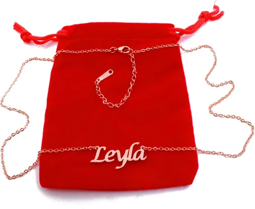Miniatura 2 de Kigu Leyla Collar con nombre chapado en oro rosa de 18 quilates, collar delicado personalizado Regalo de joyería para mujeres, novia, madre