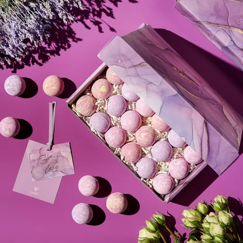 Miniatura 4 de Juego de 30 bombas de baño de lavanda para mujeres, madres, hombres, bomba de baño de burbujas naturales para spa, accesorios de ducha y baño
