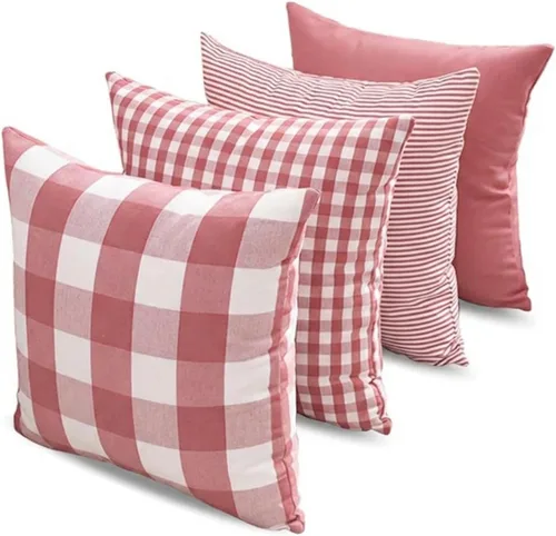 Miniatura 25 de CARRIE HOME Juego de 4 fundas de almohada a cuadros blancos y negros de 18 x 18 pulgadas para exteriores, decoración de granja a cuadros de búfalo