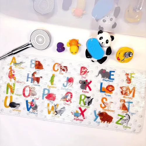 Miniatura 9 de BEEHOMEE Tapetes de baño para bañera para niños, bebés y niños pequeños - Grandes tapetes antideslizantes de dibujos animados para baño, bañera
