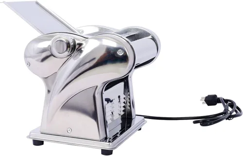 Miniatura 6 de Máquina eléctrica de pasta, máquina de rodillos de acero inoxidable, 2 cuchillas para fideos redondos delgados de 0.059 in y planos de 0.157 in