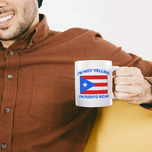 Miniatura 4 de Taza de té y café con texto en inglés "I'M Not Yelling I Am Puerto Rico Puerto Rico Puerto Ricans Taza de té Taza de Navidad Hanukkah Regalo