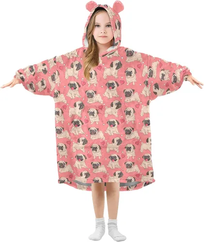 Miniatura 7 de Mantas portátiles para niños, súper suaves, cálidas y acogedoras, sudadera con capucha de gran tamaño, regalos para niños de 3 a 14 años, niñas