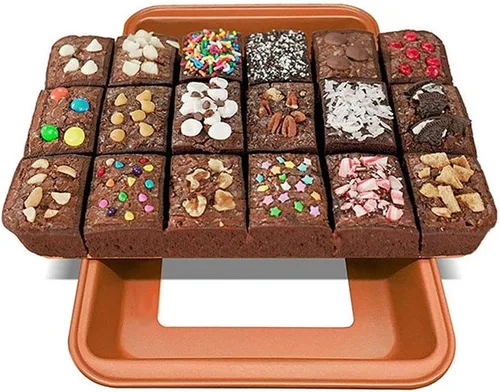 Miniatura 5 de L-Lei Sartenes antiadherentes para brownie con divisores, bandeja para hornear brownie de 18 celosías, utensilios para hornear al horno, molde