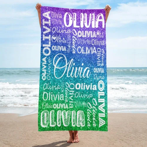 Miniatura 20 de Dr.TOUGH Toallas de playa personalizadas para adultos y niños, toallas de piscina personalizadas con nombre, toallas de playa de microfibra
