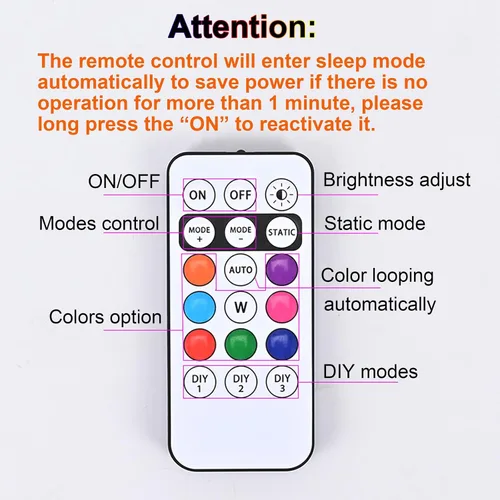 Miniatura 5 de 4 luces estroboscópicas LED RGB inalámbricas con control remoto, 8 colores, 10 modos, recargable por USB, impermeable, anticolisión, luz