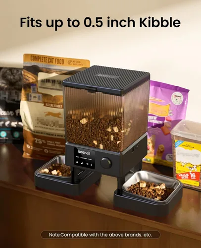 Miniatura 7 de oneisall Comedero automático para gatos con WiFi 5G, dispensador automático de comida para gatos para 2 gatos y mascotas pequeñas, dispensador
