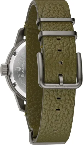 Miniatura 2 de Bulova Men's Military Heritage Hack Stainless Steel 3-Hand Automatic Watch, NATO Leather Strap, Luminous Hands and Markers