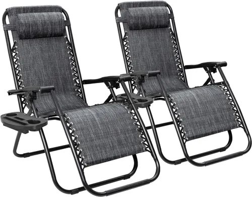 Miniatura 8 de Flamaker Silla de Patio de Gravedad Cero Sillas Reclinables para Exteriores Silla de Descanso Plegable Silla de Descanso Ajustable para Césped
