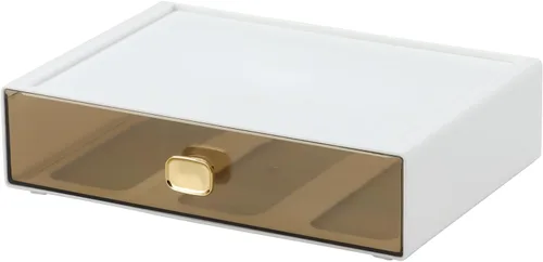 Miniatura 23 de Amplios cajones de escritorio, organizador de escritorio apilable, caja de almacenamiento de plástico para oficina, escuela y suministros para el 4