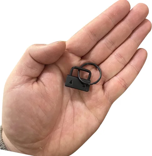 Miniatura 3 de 20 piezas de accesorios para llavero con llavero de 1 pulgada, color negro para hacer llaveros, llavero de pulsera