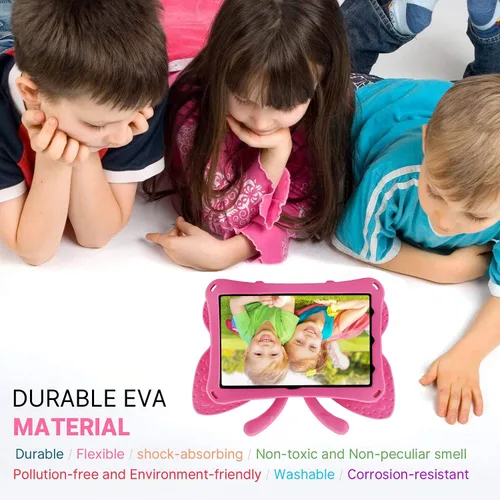 Miniatura 33 de FW Fire 7 - Funda para tablet para niños, Amazon Fire 7 2022, funda de mariposa con luz de atril, EVA, protección contra caídas, resistente, a