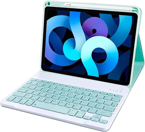 Miniatura 18 de kaitesi Funda para teclado para iPad 9ª 8ª 7ª generación 10.2/ Air 3ª generación Pro 10.5, cubierta inteligente de folio inteligente con teclado