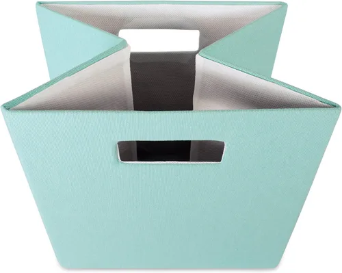 Miniatura 5 de DII Cubo de almacenamiento plegable de poliéster, sólido, ligero y duradero, cuadrado pequeño, 11x11x11 pulgadas, aguamarina