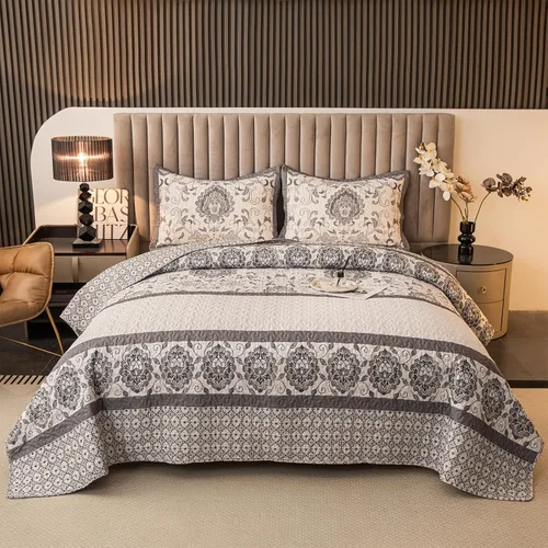 Miniatura 9 de Juego de ropa de cama de edredón bohemio tamaño King, 3 piezas de color rojo (1 edredón, 2 fundas de almohada), juego de ropa de cama ligero