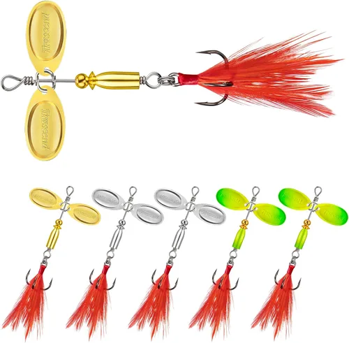 Miniatura 19 de TRUSCEND Señuelos Vibespinner con ganchos BKK - Fácil de atrapar: 4 acciones (vibrar/nadar/flash/plantilla) para más bocados, cebo de búsqueda