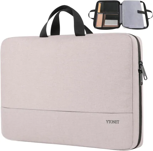 Miniatura 10 de Ytonet Funda profesional para transportar laptop de 15.6 pulgadas, resistente al agua, compatible con la TSA, con asas, compatible con laptops Rosa